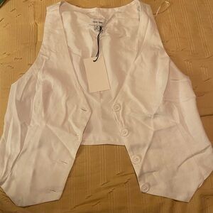 White Button-Up Vest